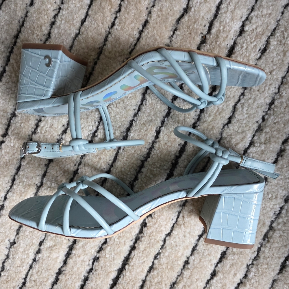 Strappy Blue Croc Sandals